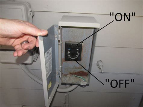 air conditioner outside electrical box|air conditioner outside breaker box.